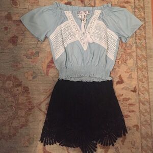 LF Off the Shoulder Eyelet Top XS